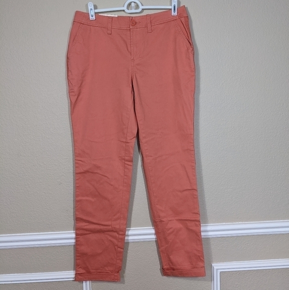 Coral Stretchy Cotton Ankle Pants - Picture 5 of 5
